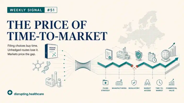 ditorial illustration of multiple life sciences routes to market, with filing, evidence, access and manufacturing decisions changing how quickly each route reaches launch