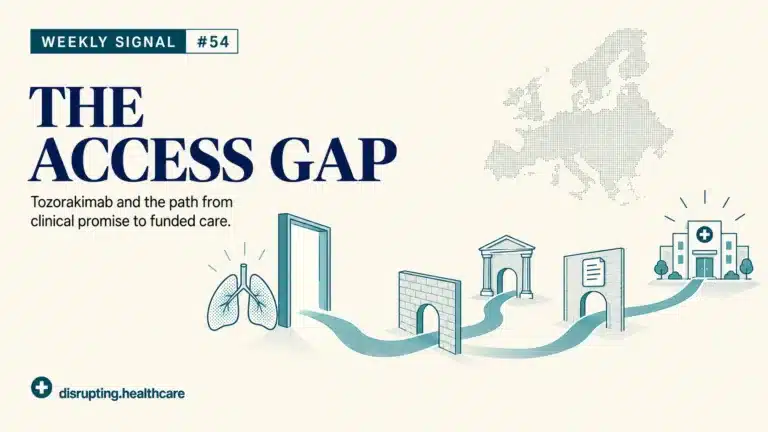 Weekly Signal 54 cover: The Access Gap, with a winding path through gateways towards a healthcare building.