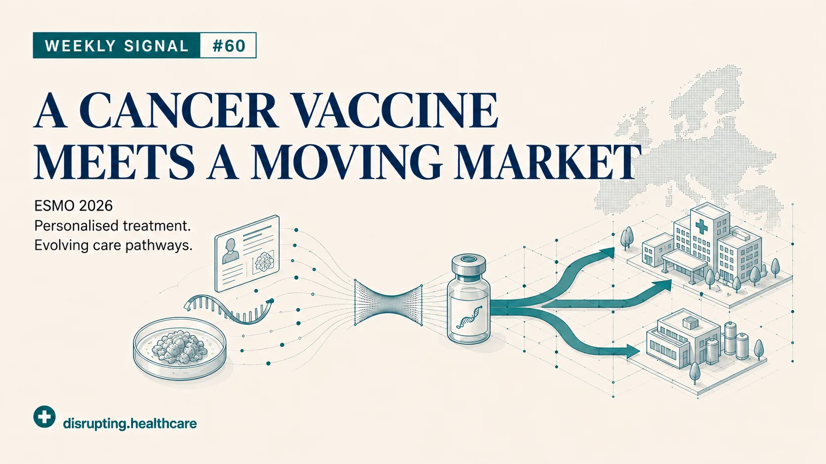 Weekly Signal 60: A Cancer Vaccine Meets a Moving Market. Personalised mRNA therapy connects with evolving care pathways.